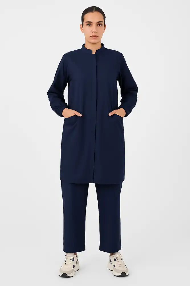 Modest Front Open Womens Scrub